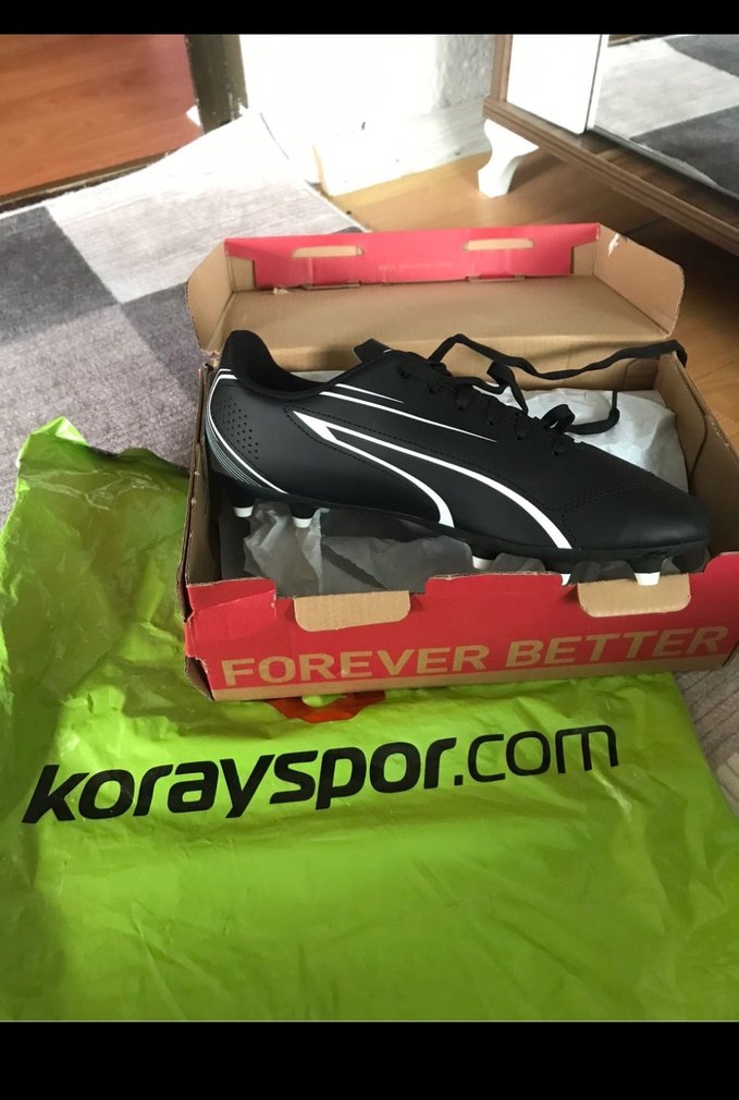 Erkek Siyah Bağcıklı Futbol Ayakkabısı - Görsel 4