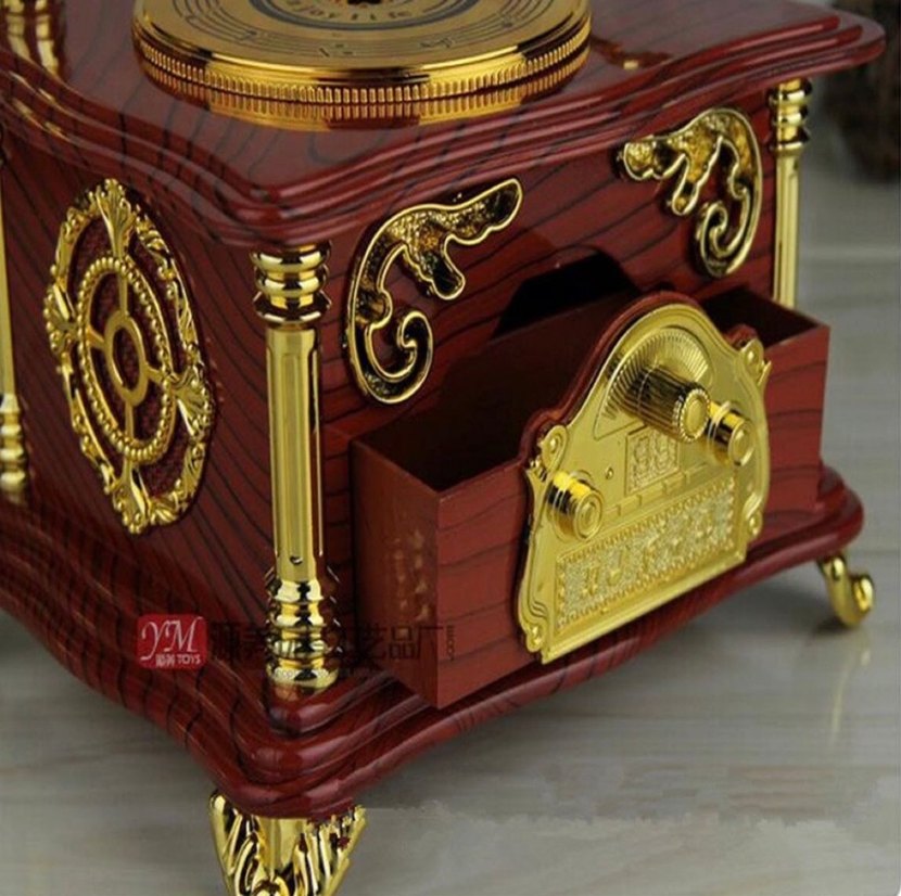 Altın Renkli Vintage Gramofon Müzik Sistemi - Görsel 2