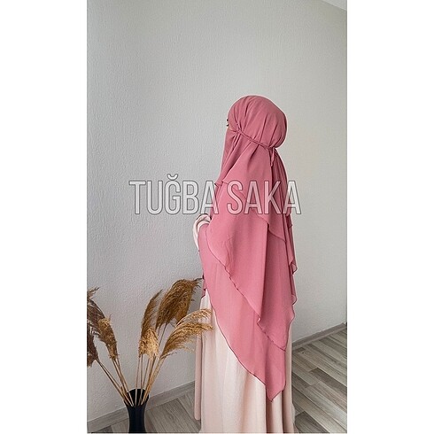 3 katlı Khimar sufle ( Gül kurusu)