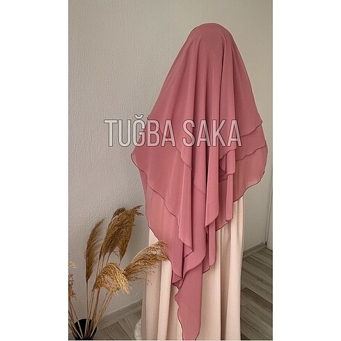 Diğer 3 katlı Khimar sufle ( Gül kurusu)