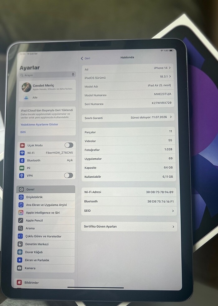 Apple iPad Air 5 M1 — görsel 6/7
