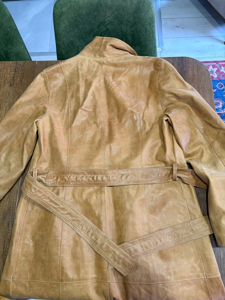 Esprit Vintage Taba Deri Uzun Ceket — görsel 2/9