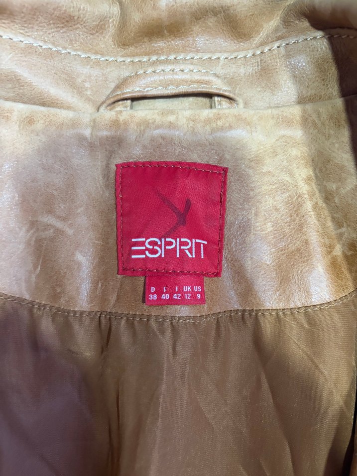 Esprit Vintage Taba Deri Uzun Ceket — görsel 3/9