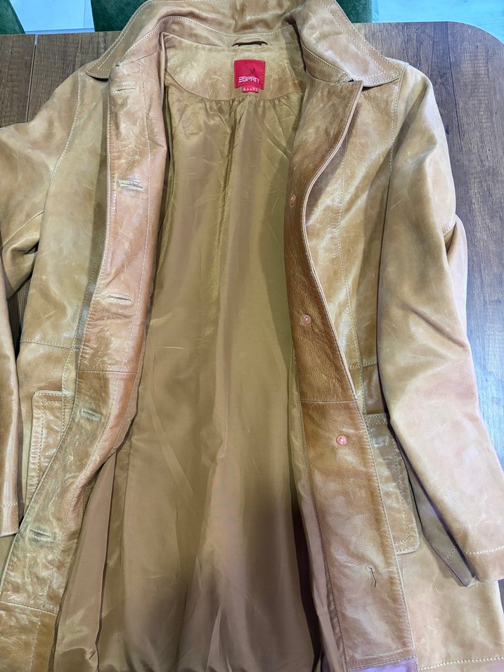 Esprit Vintage Taba Deri Uzun Ceket — görsel 4/9