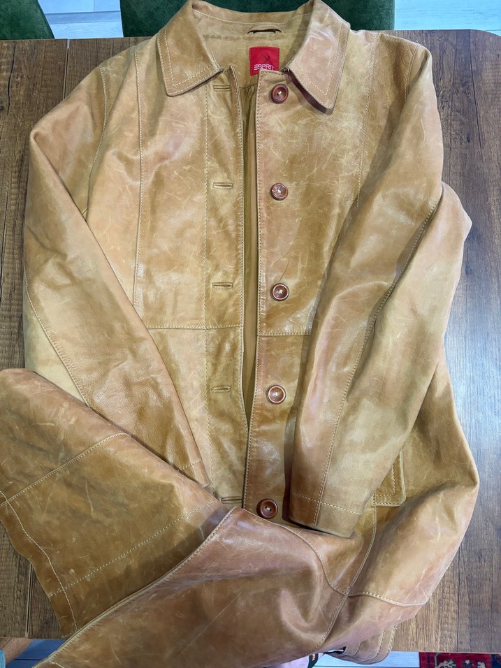 Esprit Vintage Taba Deri Uzun Ceket — görsel 5/9