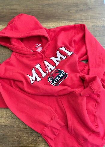 Diğer Miami Red Hawks Kirmizi Kapusonlu Sweatshirt