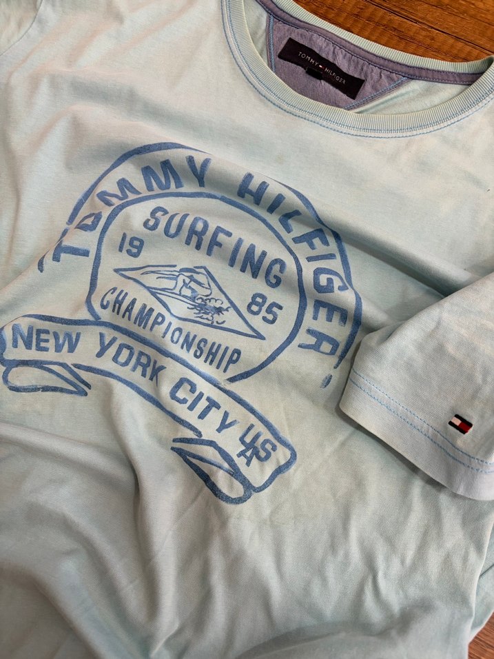 Tommy Hilfiger Açık Mavi Oversize Tişört — görsel 3/5