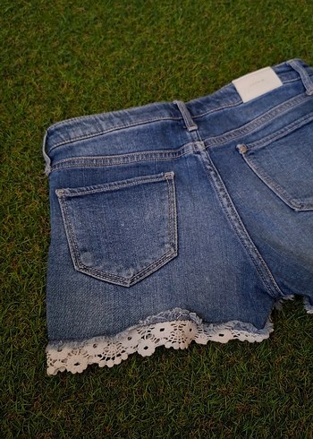 H&M Dantel Detaylı Kot Şort 10/11 Yaş - Görsel 8