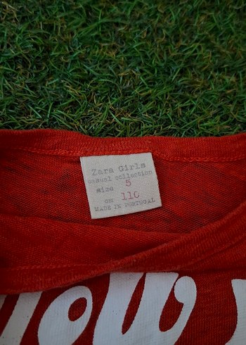 Zara Kırmızı Kız Çocuk Tshirt 5/6 Yaş - Görsel 7