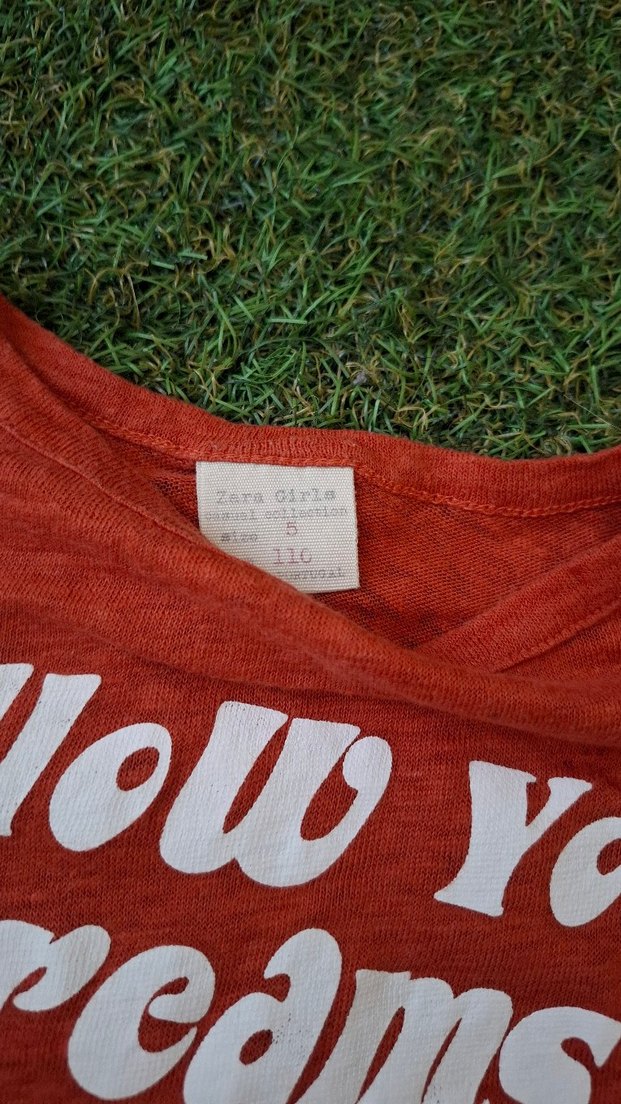 Zara Kırmızı Kız Çocuk Tshirt 5/6 Yaş - Görsel 4