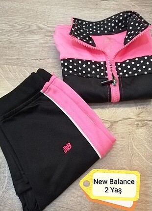 NEW BALANCE 2 YAŞ Kız Çocuk Pembe Siyah, yıldızlı eşofman takımı