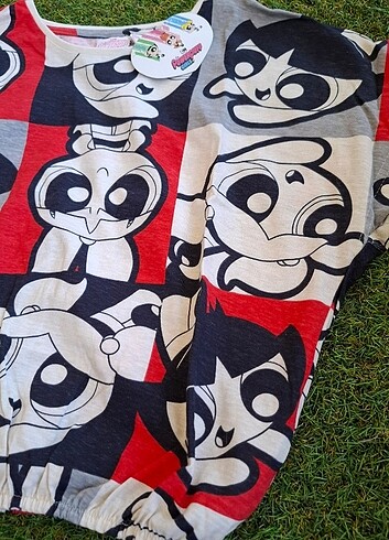 11-12 Yaş Beden çeşitli Renk Powerpuff Girls Kız Çocuk Tshirt