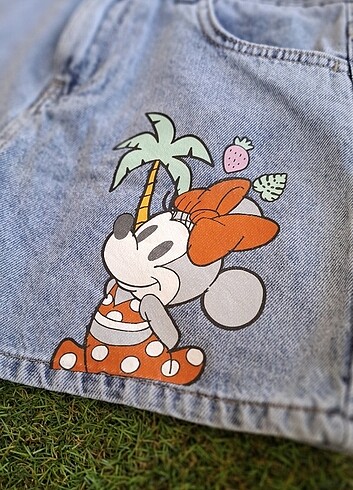 10 Yaş Beden mavi Renk Lc Waikiki Mickey Kız Çocuk Kot Şort