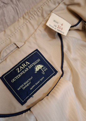Zara Beji Düğmeli Kız Çocuk Trençkot - Görsel 7