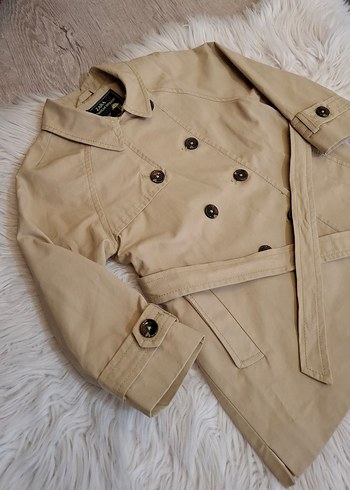 Zara Beji Düğmeli Kız Çocuk Trençkot - Görsel 2