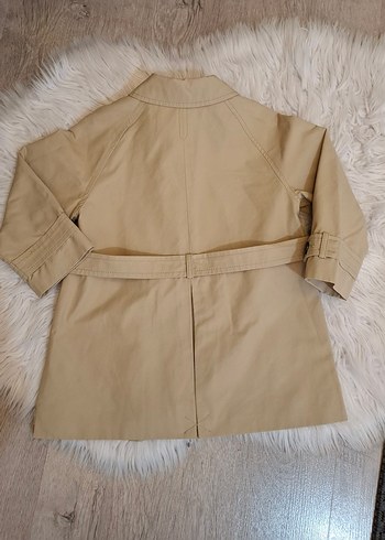 Zara Beji Düğmeli Kız Çocuk Trençkot - Görsel 4