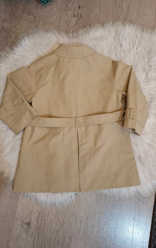 Zara Beji Düğmeli Kız Çocuk Trençkot - Görsel 4