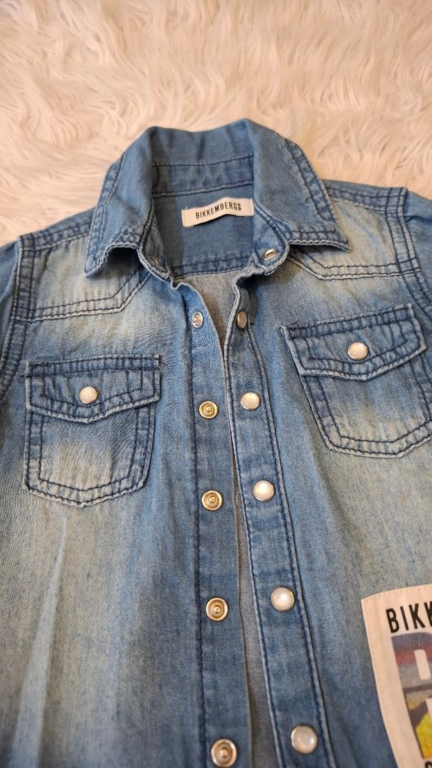 Bikkembergs Erkek Çocuk Mavi Denim Gömlek - Görsel 4