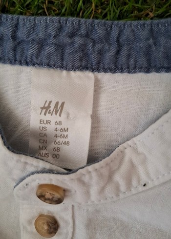 H&M Beyaz Erkek Çocuk Uzun Kollu Gömlek - Görsel 7