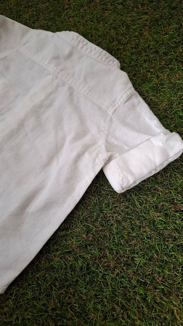 H&M Beyaz Erkek Çocuk Uzun Kollu Gömlek - Görsel 5