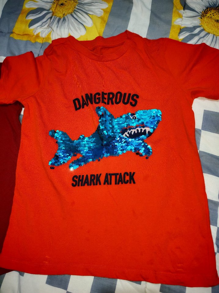 Erkek Çocuk Kırmızı Baskılı Kısa Kollu Tişört - Görsel 2