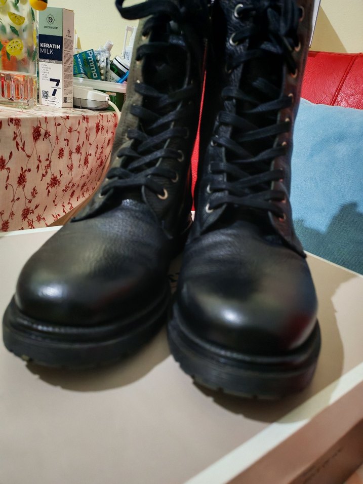 Siyah Hakiki Deri Botlar - Görsel 3