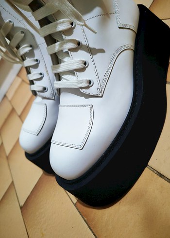 Beyaz Platform Topuklu Kadın Bot - Görsel 7