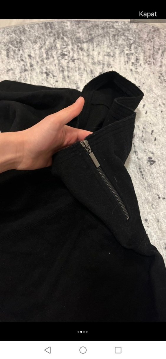 Siyah yün Mini Etek - Görsel 3