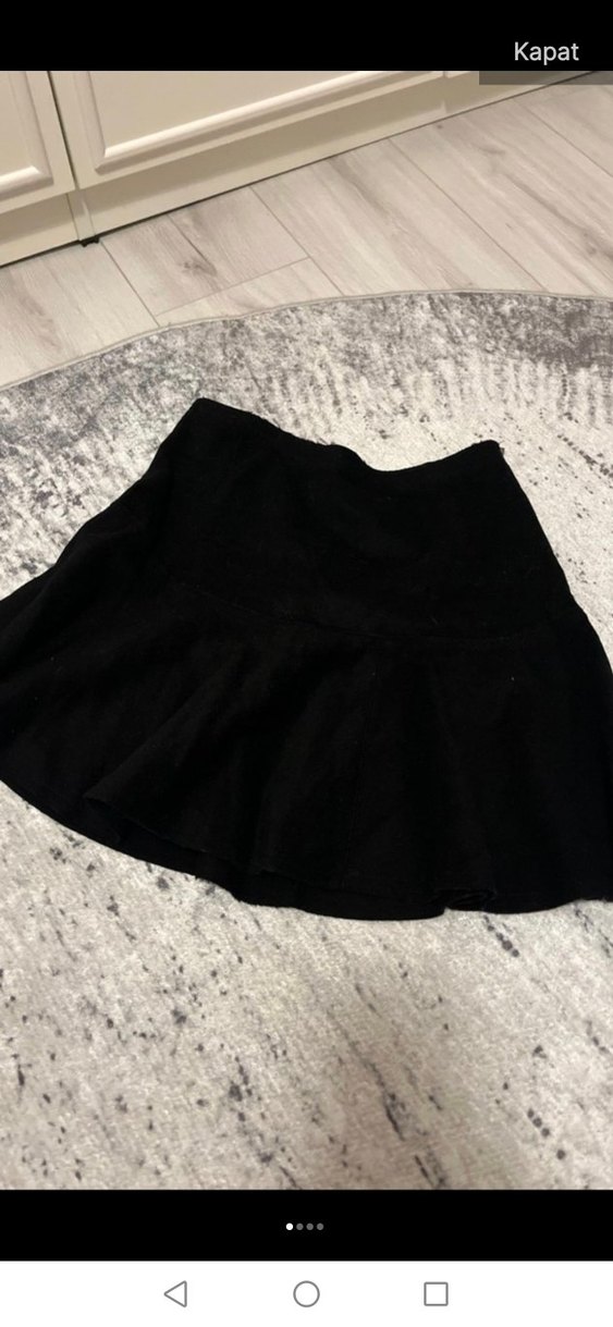 Siyah yün Mini Etek - Görsel 2
