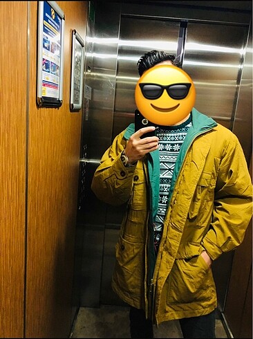 Vintage Çok Renkli Taba Mont - Görsel 2