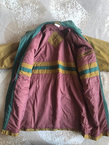 Vintage Çok Renkli Taba Mont - Görsel 4