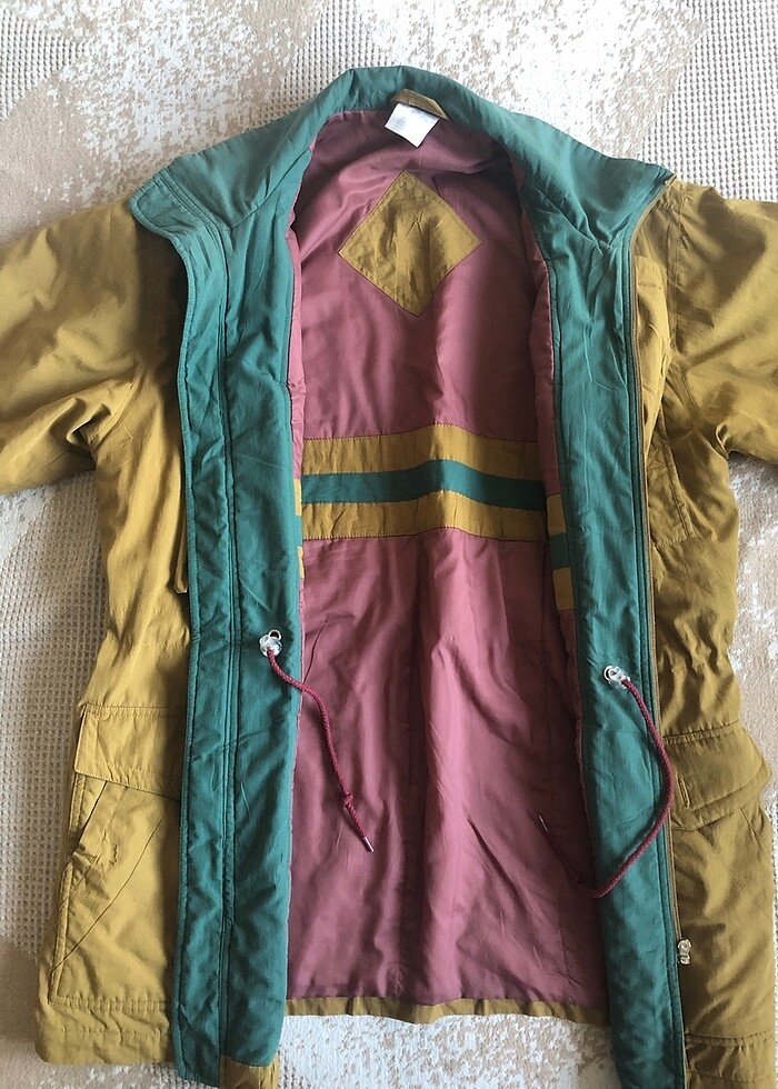 Vintage Çok Renkli Taba Mont - Görsel 3