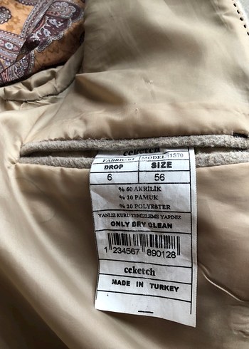 Bej Rengi Erkek Kaşe Kaban - Görsel 5