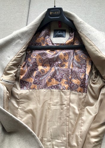 Bej Rengi Erkek Kaşe Kaban - Görsel 4