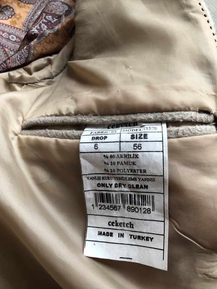 Bej Rengi Erkek Kaşe Kaban - Görsel 5