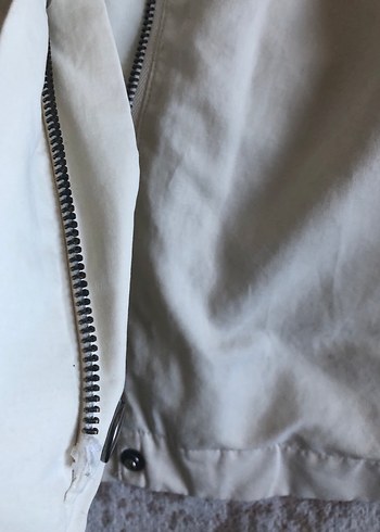 Beyaz Vintage Yağmurluk - Görsel 2