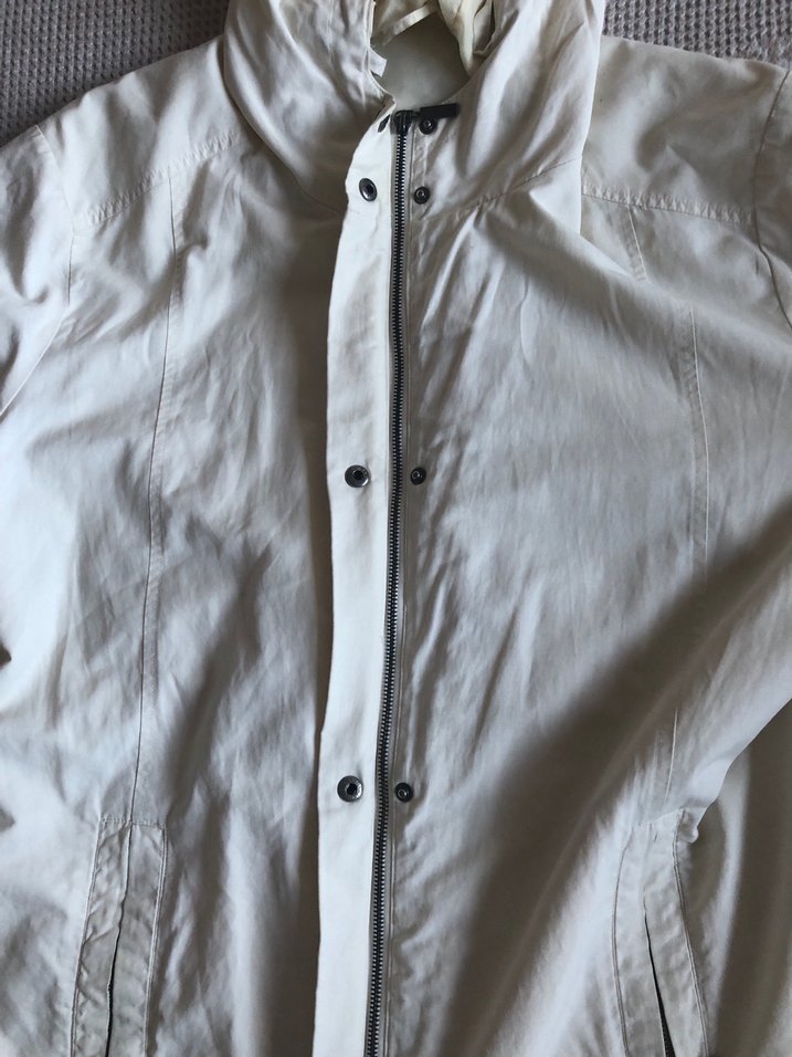 Beyaz Vintage Yağmurluk - Görsel 4