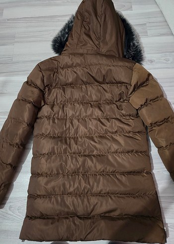 Kahverengi Kürklü Kadın Kış Montu - Görsel 5