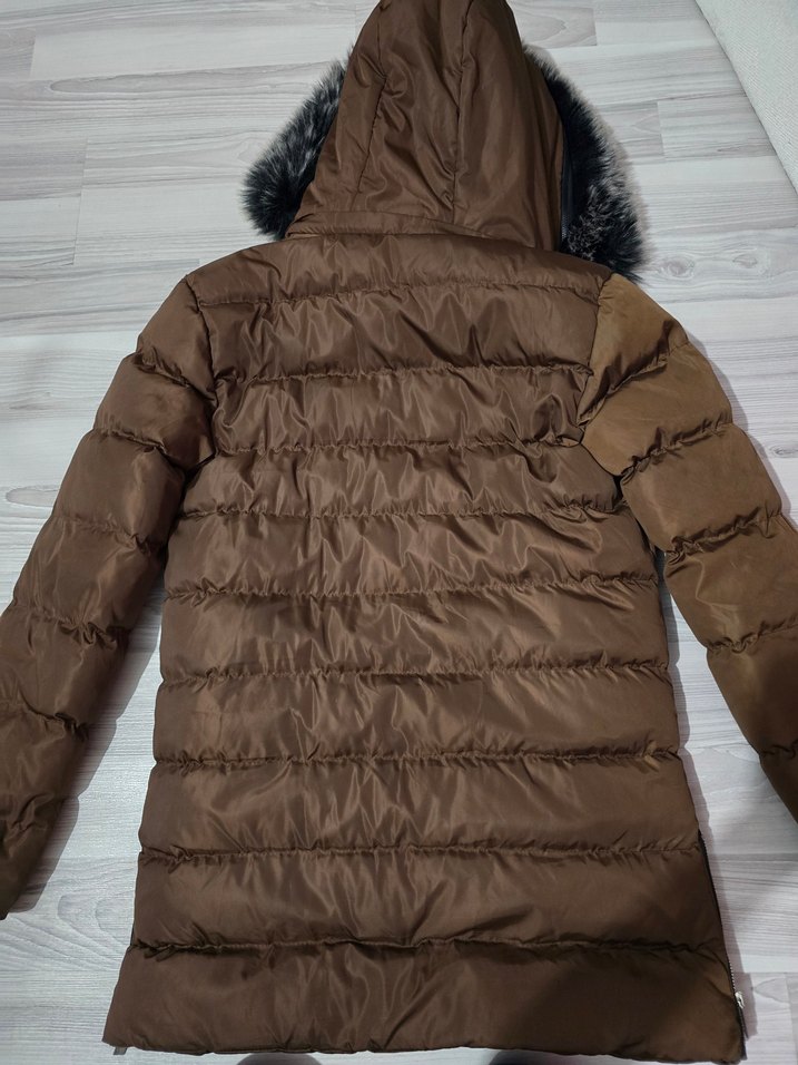 Kahverengi Kürklü Kadın Kış Montu - Görsel 5