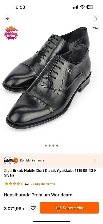 Ziya marka de klasik erkek ayakkabısı