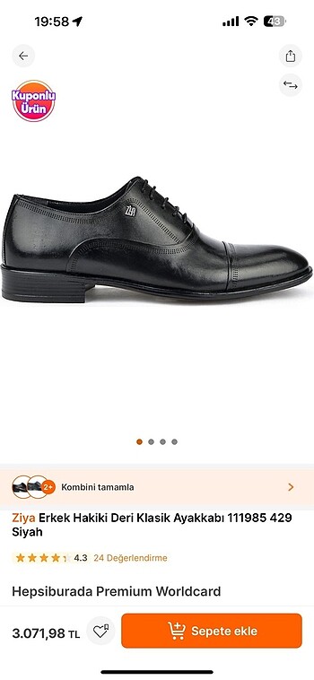 40 Beden Ziya marka de klasik erkek ayakkabısı