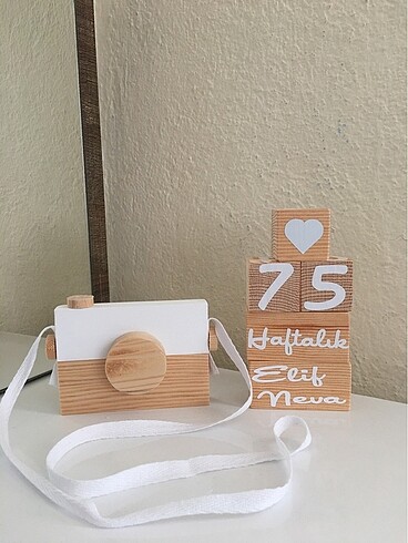Beden Renk Ahşap anı küpü set