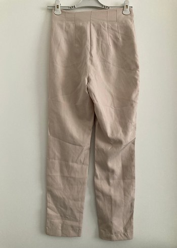 Bej Kadın Keten Kumaş Pantolon - Görsel 3