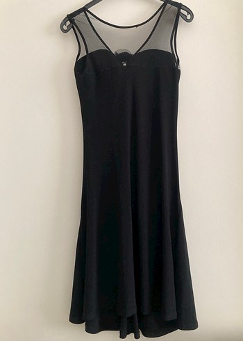 Siyah Drapeli V Yaka Uzun Abiye Elbise - Görsel 4