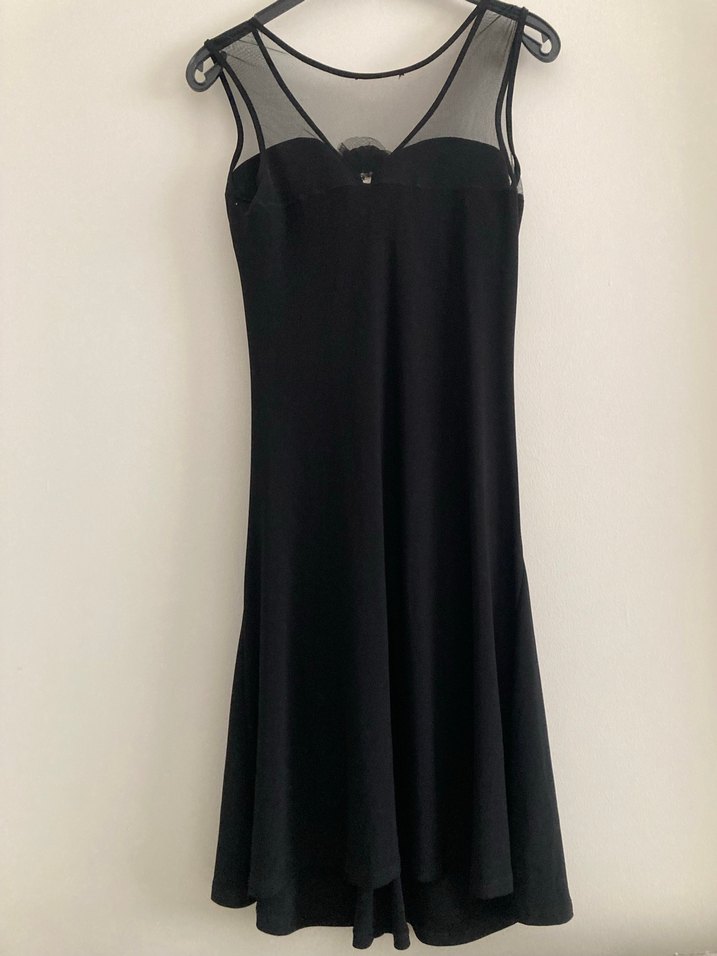 Siyah Drapeli V Yaka Uzun Abiye Elbise - Görsel 4