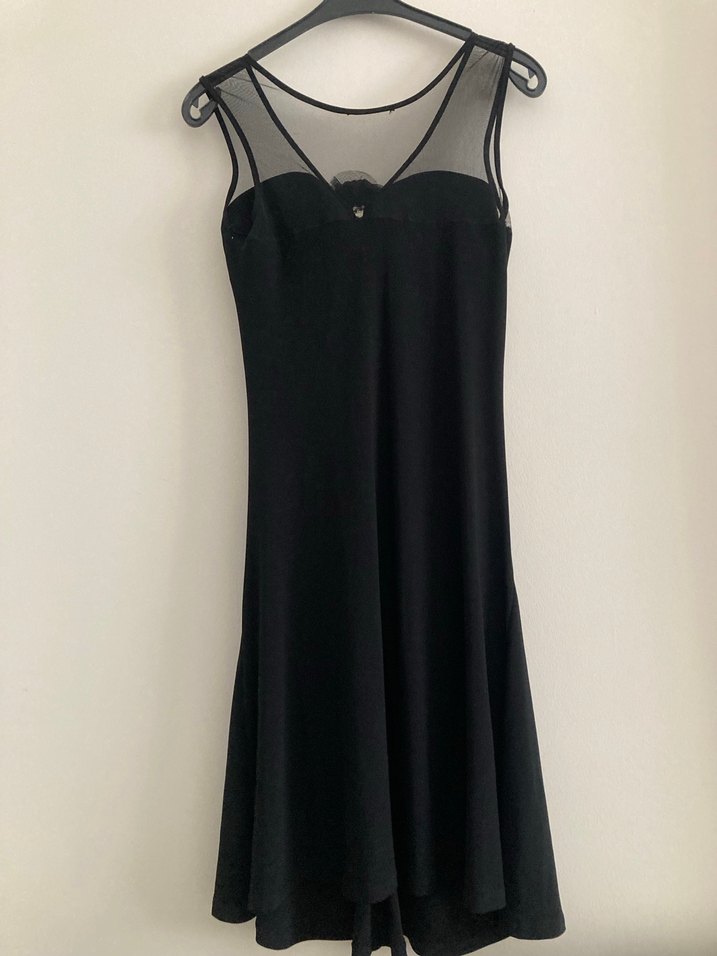 Siyah Drapeli V Yaka Uzun Abiye Elbise - Görsel 5