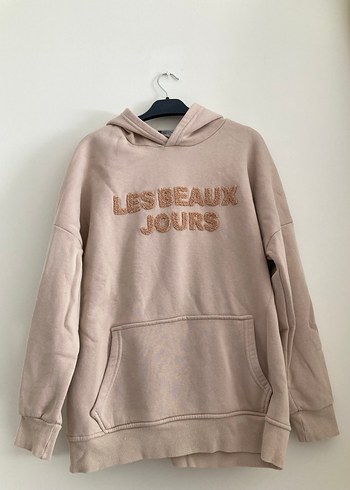 Bej Kapüşonlu Kadın Sweatshirt - Görsel 2