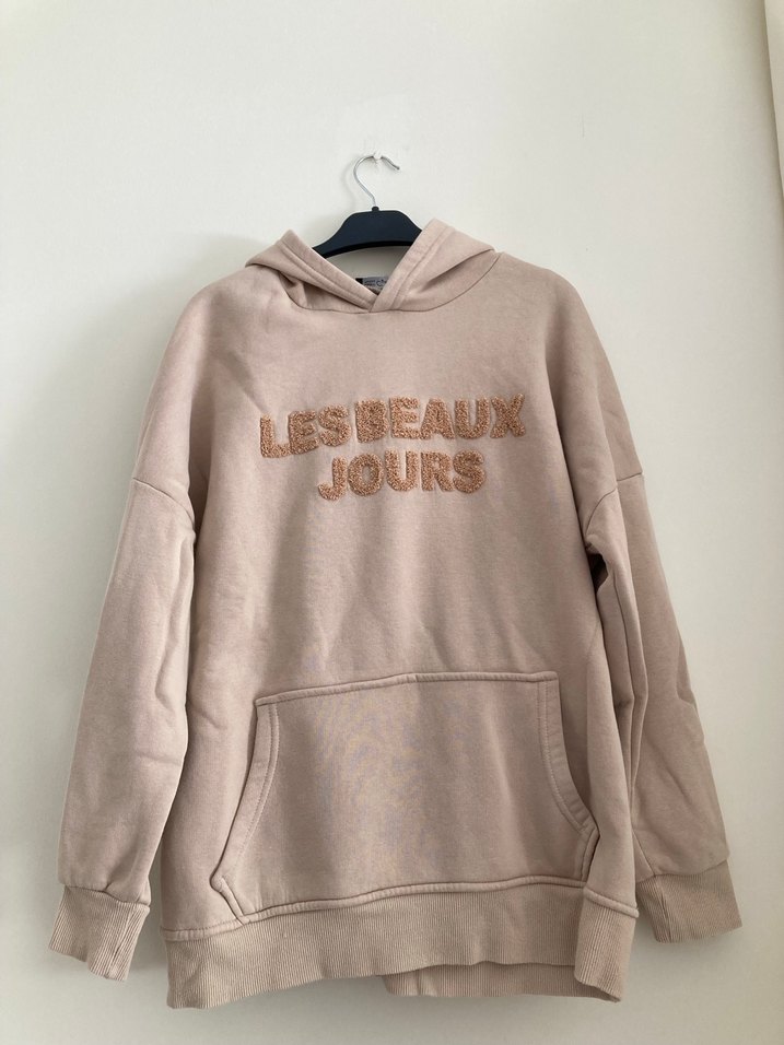 Bej Kapüşonlu Kadın Sweatshirt - Görsel 2