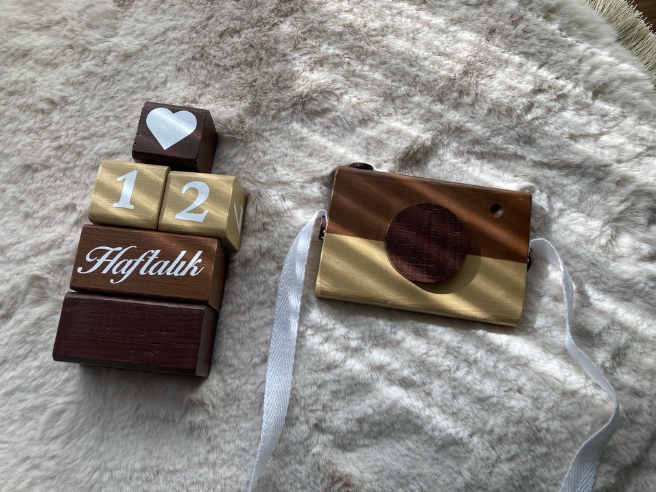 Ahşap Kamera ve Blok Oyuncak Seti - Görsel 2