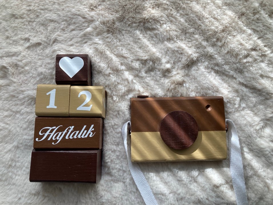 Ahşap Kamera ve Blok Oyuncak Seti - Görsel 3